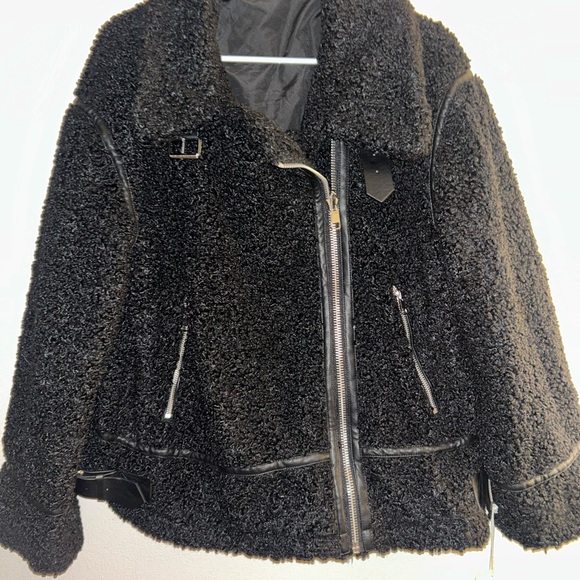 a.n.a Black Textured Puffer Jacket - Picture 1 of 3